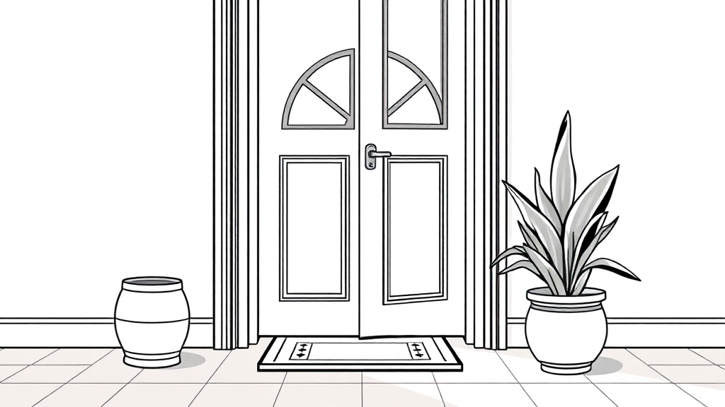 현관문 고무 패킹 설치 (DIY) (illustration 스타일)