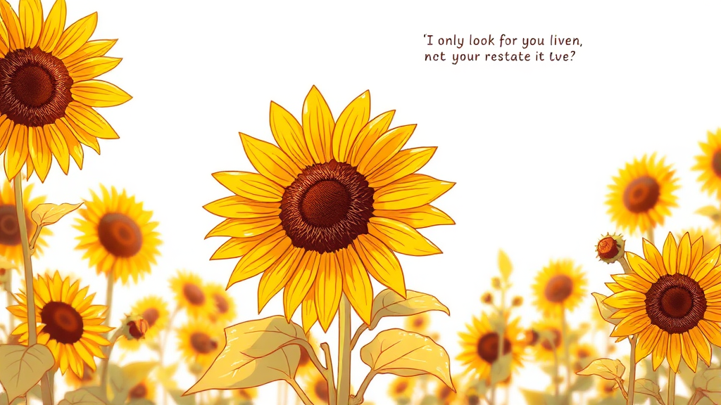 해바라기 꽃말: 숫자별 의미 차이 (illustration 스타일)