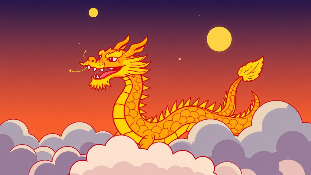 용띠: 당신의 세상이 펼쳐진다! (cartoon 스타일)