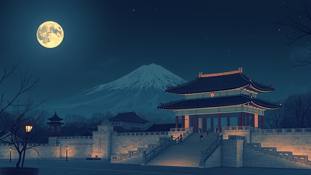 야간개장 관람 동선 및 추천 코스 (illustration 스타일)