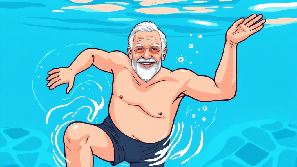 무릎 관절염, 수영 어떻게 해야 좋을까? (illustration 스타일)