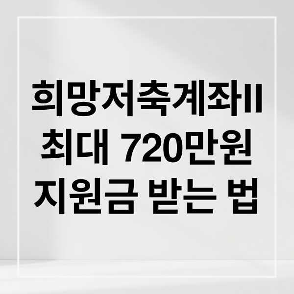 희망저축계좌Ⅱ 지원금 안내 메인 이미지
