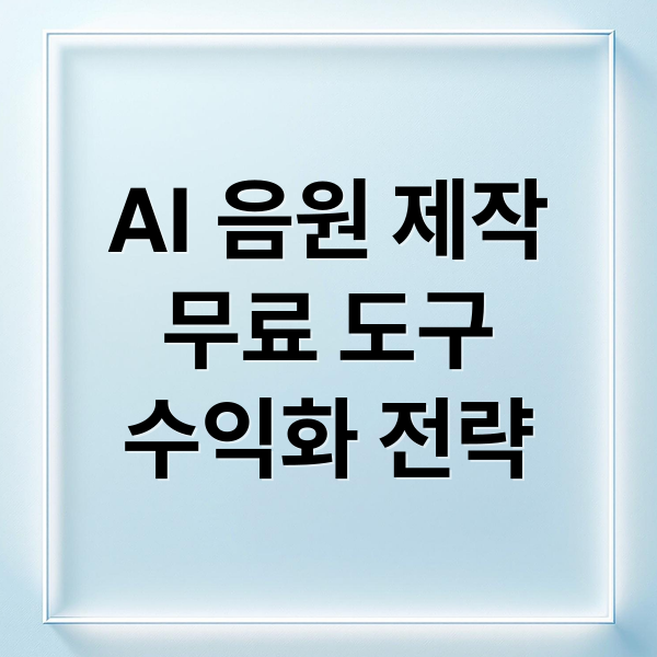 AI 음원 제작
무료 도구
수익화 전략 (음원무료제작ai)