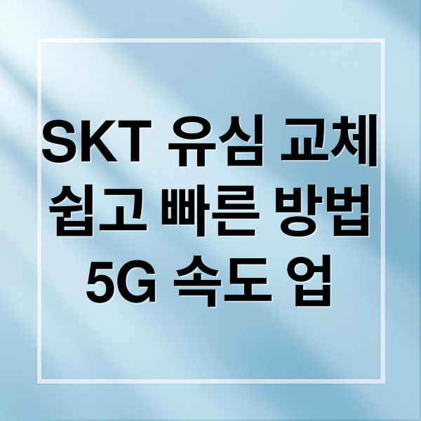 SKT 유심 교체
쉽고 빠른 방법
5G 속도 업 (SK텔레콤 유심 교체)