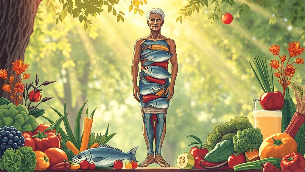 관절염 예방 식단 관리 (illustration 스타일)