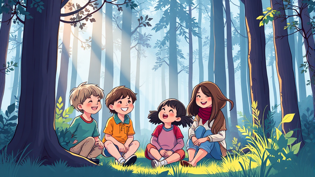 인기 숲체험 프로그램 추천 (illustration 스타일)