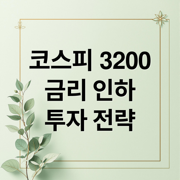 코스피 3200
금리 인하
투자 전략 (금리인하 기대감 코스피 회복)