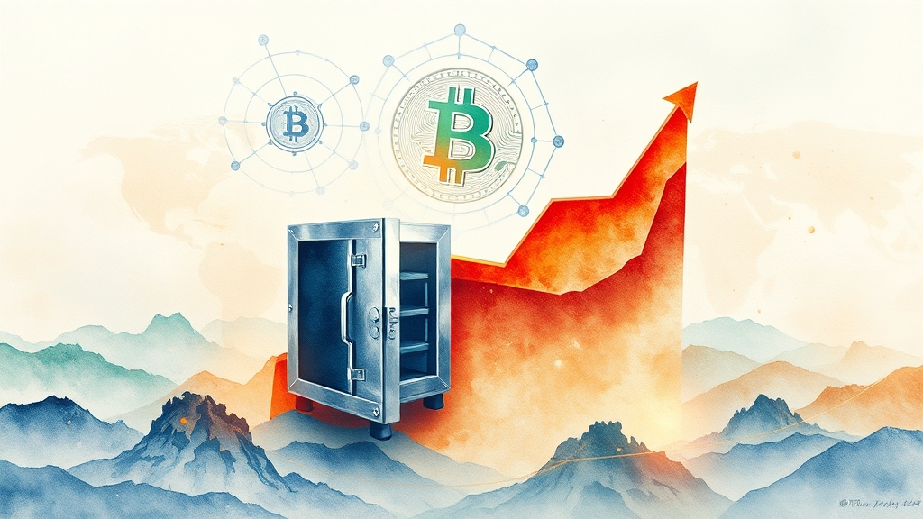 비트코인과 글로벌 경제 (watercolor 스타일)