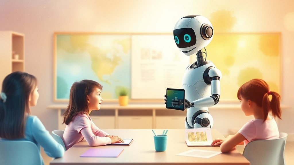 휴머노이드 로봇의 활용 분야 및 미래 (watercolor 스타일)