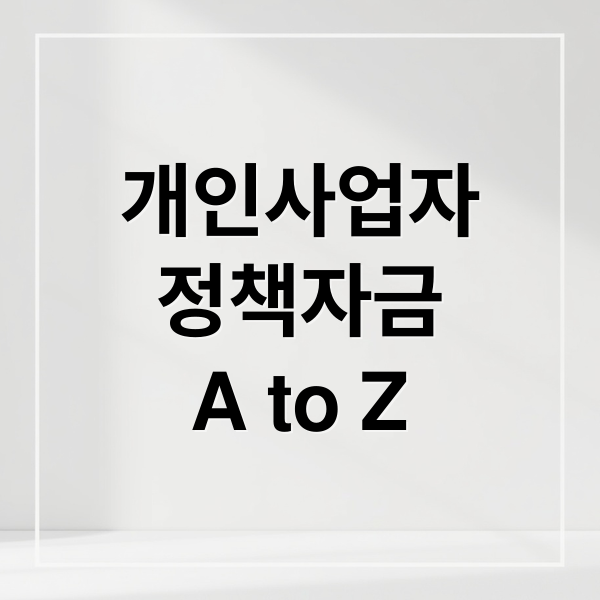 개인사업자
정책자금
A to Z (개인사업자정책자금)