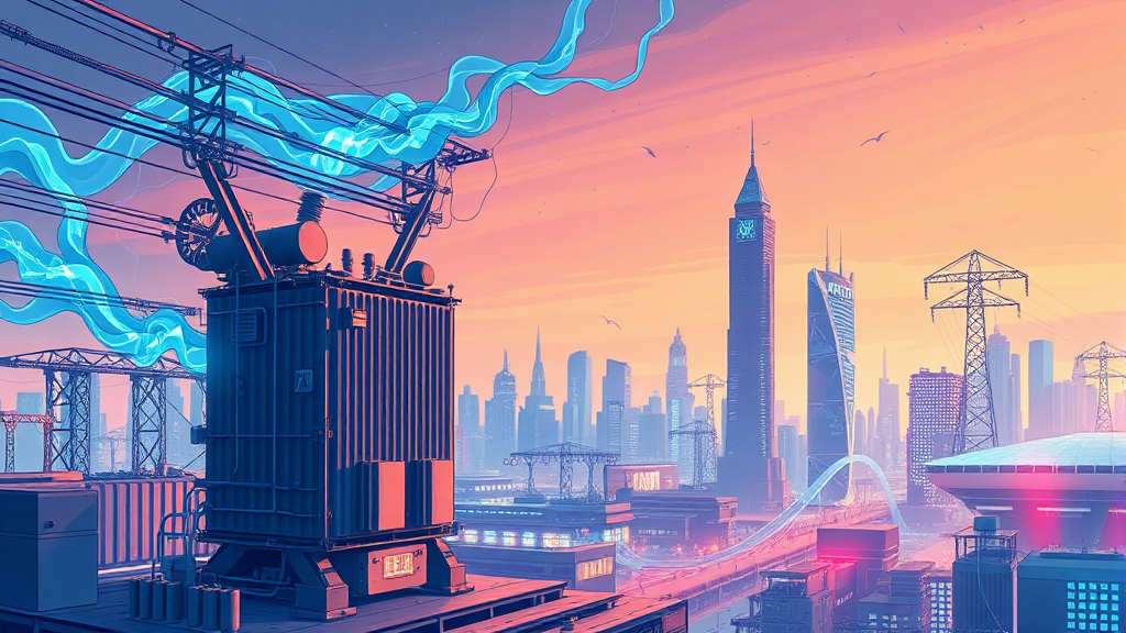 HD현대일렉트릭 기업 개요 (illustration 스타일)