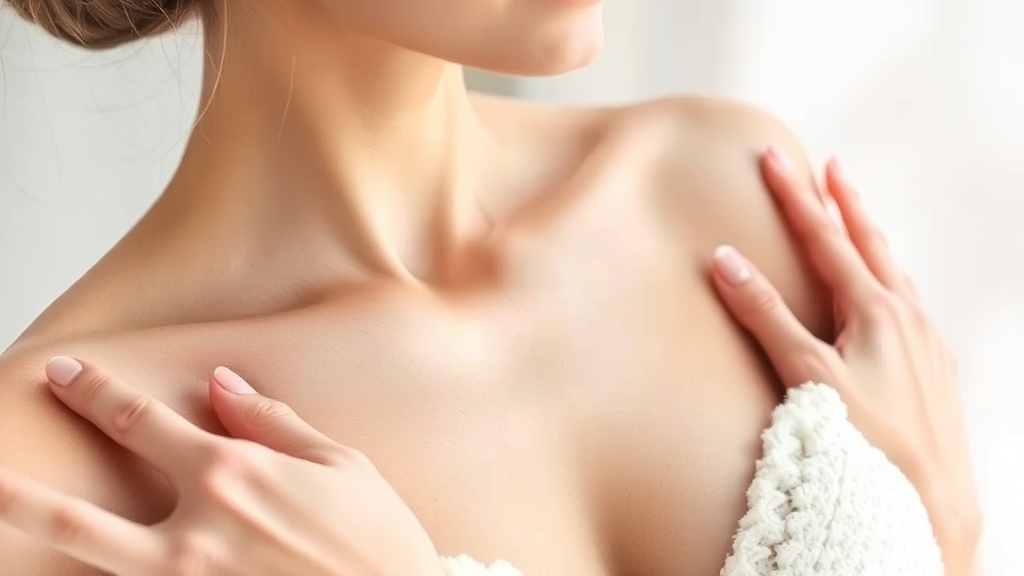 데콜테 마사지 시 주의사항 (watercolor 스타일)