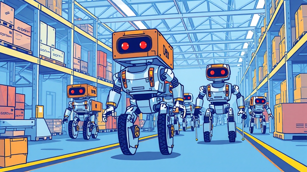 주요 물류 로봇 소개 (cartoon 스타일)