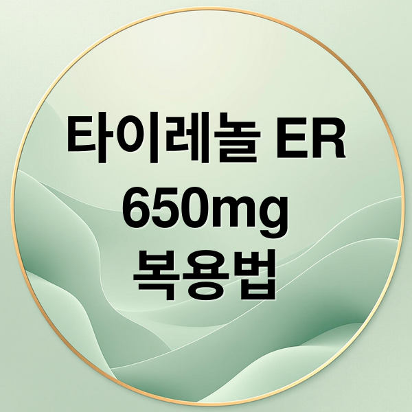 타이레놀 ER
650mg
복용법 (타이레놀 이알 서방정 650mg)