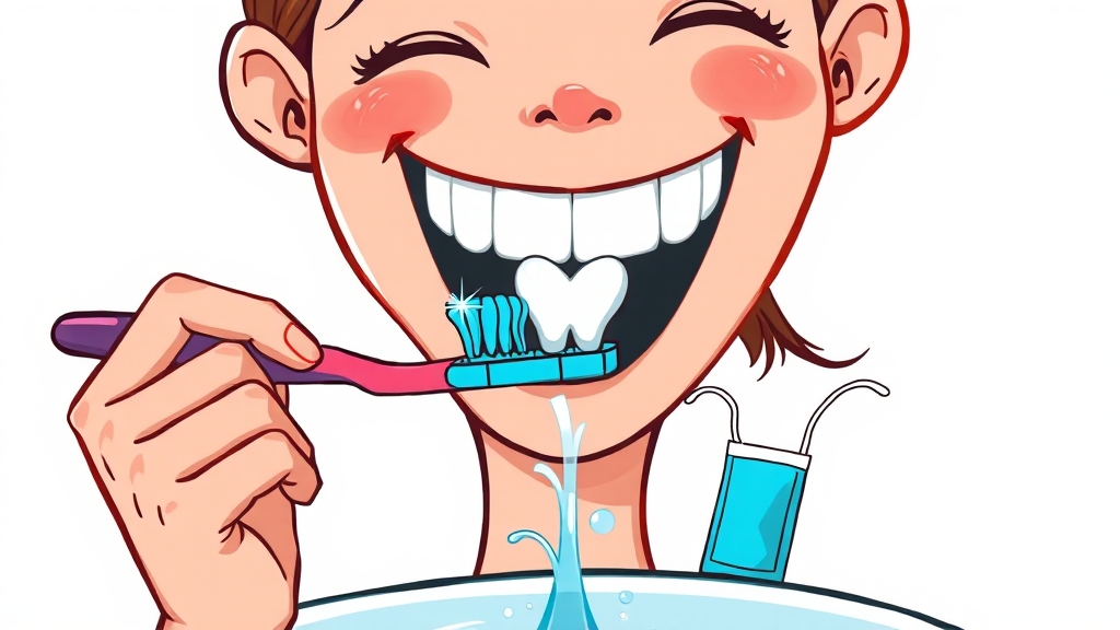 구강 건강, 입냄새 예방의 핵심 (cartoon 스타일)