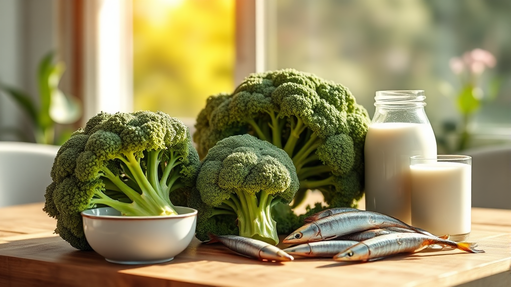 칼슘 수치 조절 습관 (realistic 스타일)