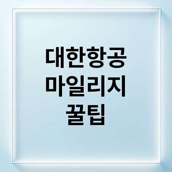 대한항공
마일리지
꿀팁 (대한항공 마일리지 확인 사용처)