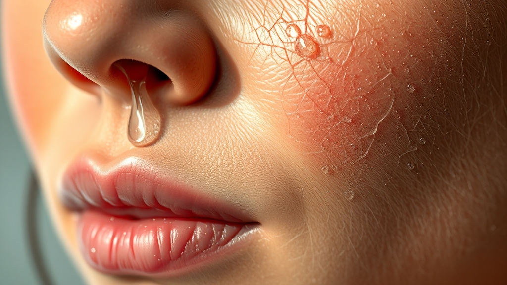 피부 장벽과 가려움증 (realistic 스타일)