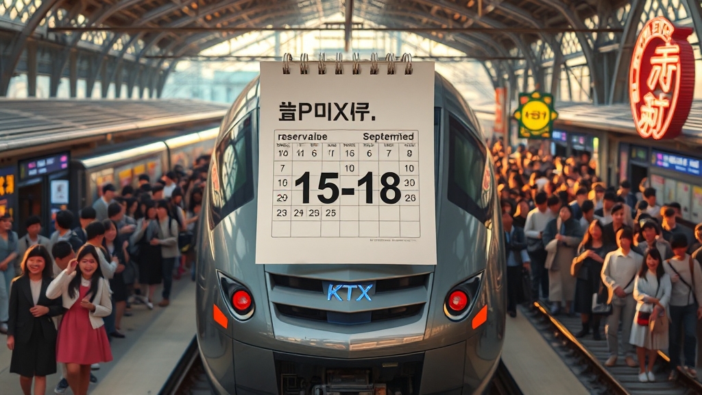 KTX 추석 예매 핵심 일정 (realistic 스타일)