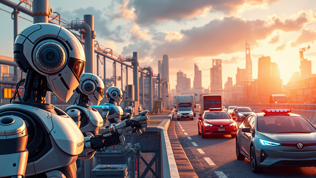 피지컬 AI 기술의 주요 분야 (realistic 스타일)