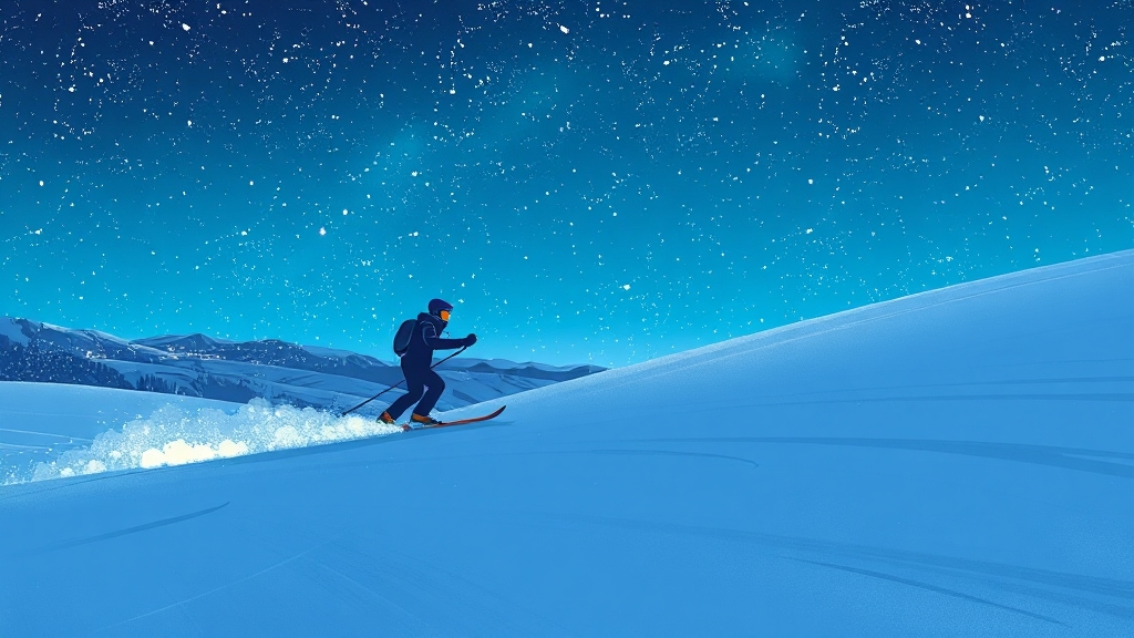 무주 스키장 시간대별 이용 (illustration 스타일)