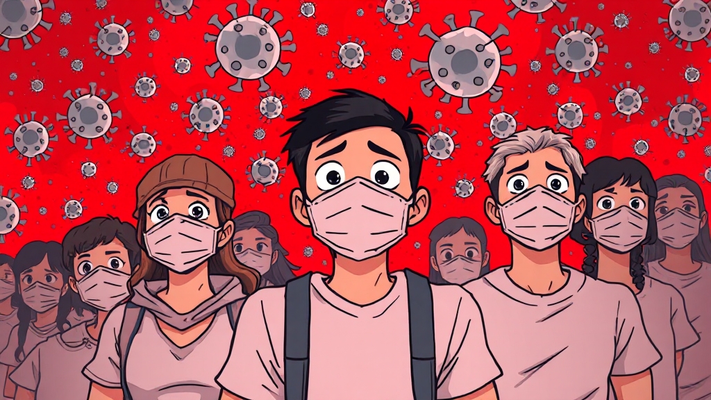 변종 바이러스 유행 동향 분석 (cartoon 스타일)