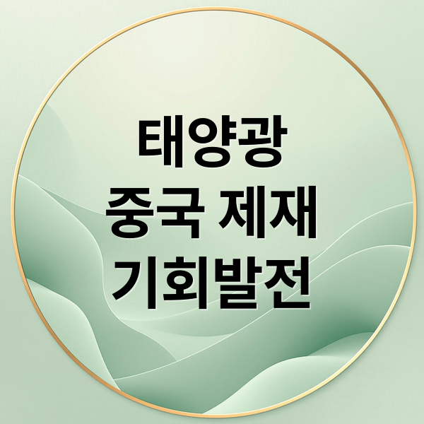 태양광
중국 제재
기회발전 (중국 태양광 퇴출에 한국 수혜주와 수혜기업)