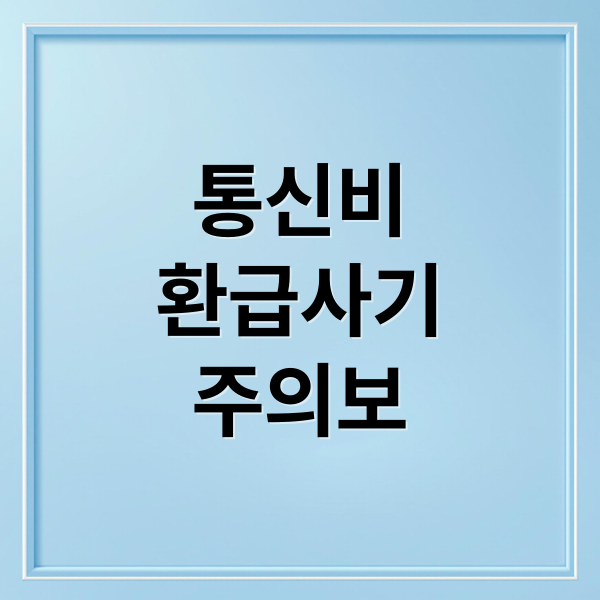 통신비
환급사기
주의보 (통신비 환급금 보이스피싱 문자 차단)