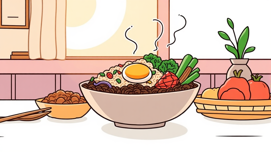 지속 가능한 건강 식단을 위한 채소 활용 (illustration 스타일)