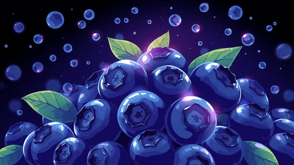 블루베리의 주요 영양 성분 (illustration 스타일)