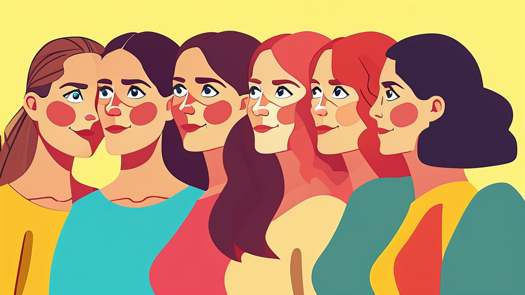 피부 탄력 저하와 거칠어짐, 갱년기의 흔한 증상 (cartoon 스타일)