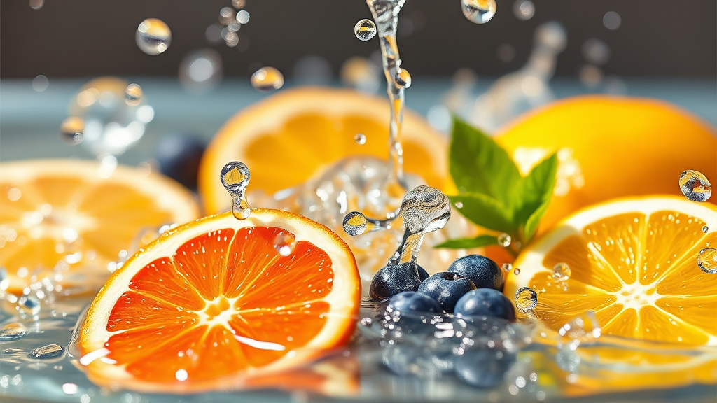 다이어트 성공을 위한 물 섭취 전략: 추가적인 효과와 팁 (realistic 스타일)