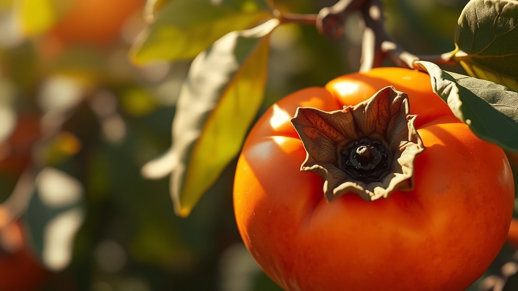 홍시와 건강: 당뇨, 혈관, 소화 기능 (realistic 스타일)