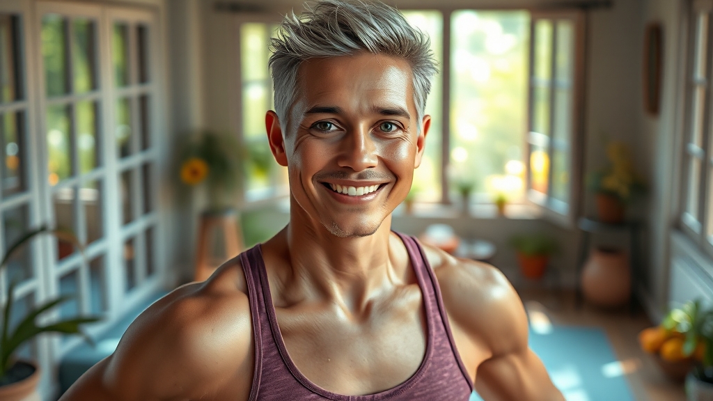 식습관 개선 후 변화와 건강 관리 (realistic 스타일)