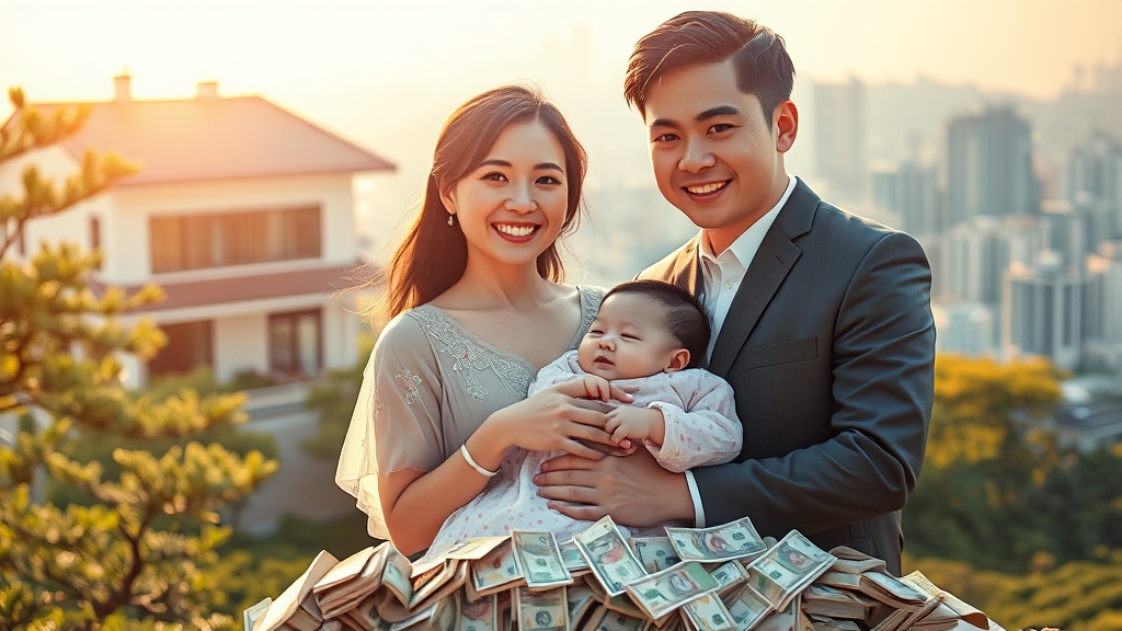 신혼부부 지원 정책 (주거, 출산, 육아) (realistic 스타일)