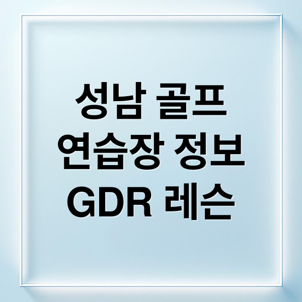 성남 골프
연습장 정보
GDR 레슨 (성남 골프연습장)