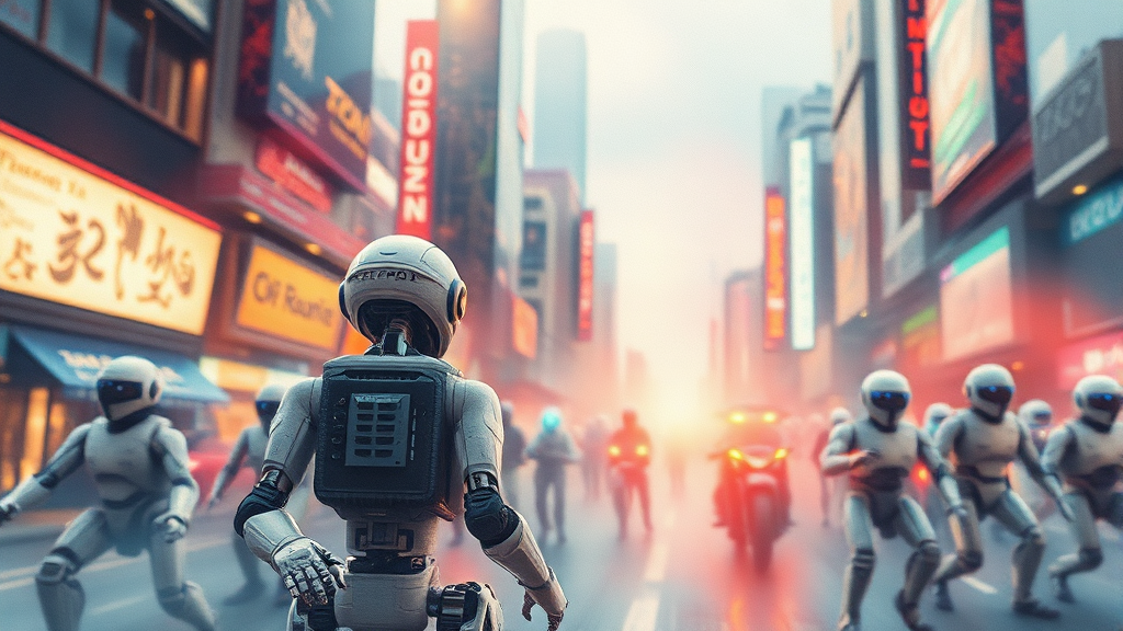 국내외 로봇 시장 동향 (watercolor 스타일)