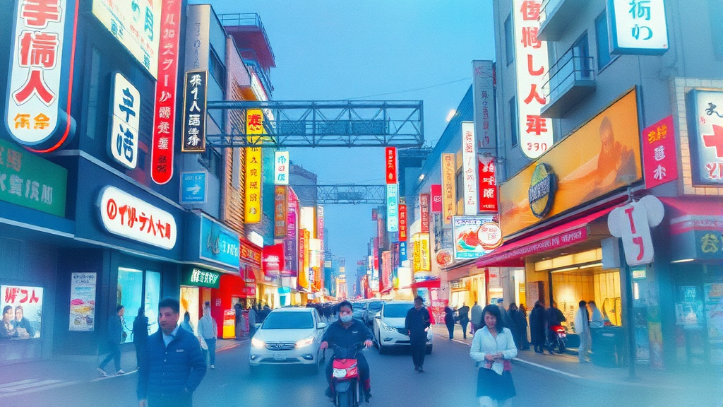 일본 치안에 대한 우려와 현지 반응 (watercolor 스타일)