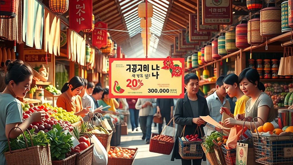 상생지원금 지급액과 사용처 (realistic 스타일)