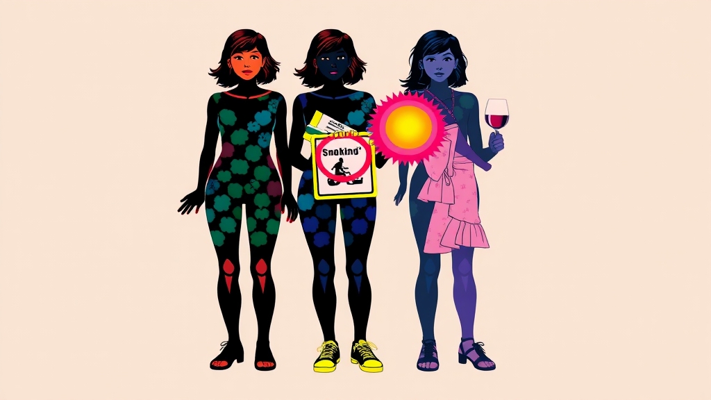 골다공증의 주요 원인과 위험 요인 (popart 스타일)