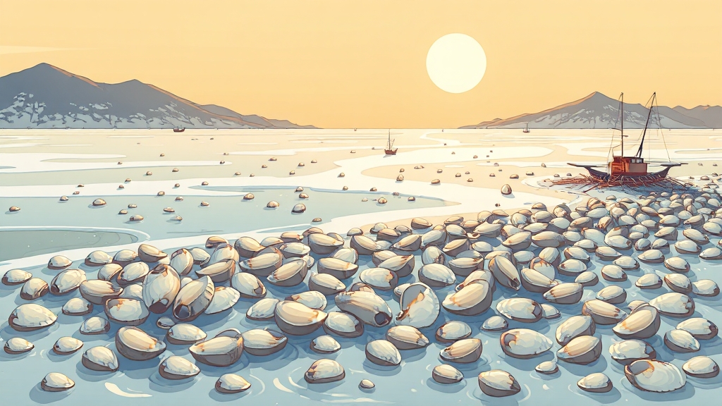 천북굴: 맛과 효능 (cartoon 스타일)