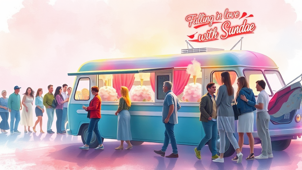 순대트럭 대기 상황 & 꿀팁 (watercolor 스타일)