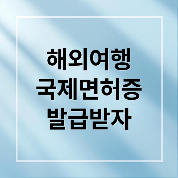 해외여행
국제면허증
발급받자 (국제운전면허증)