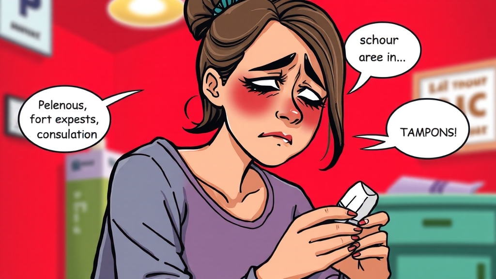 탐폰 문제점 & 해결 방법 (cartoon 스타일)