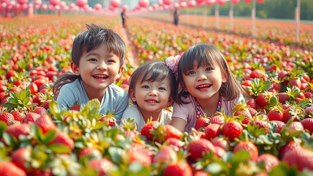 겨울방학 추천: 달콤한 딸기 축제 (realistic 스타일)