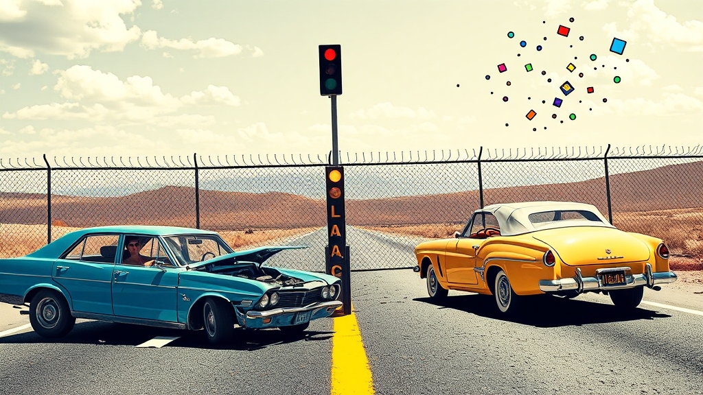 과실 비율과 보험료 할증 (popart 스타일)