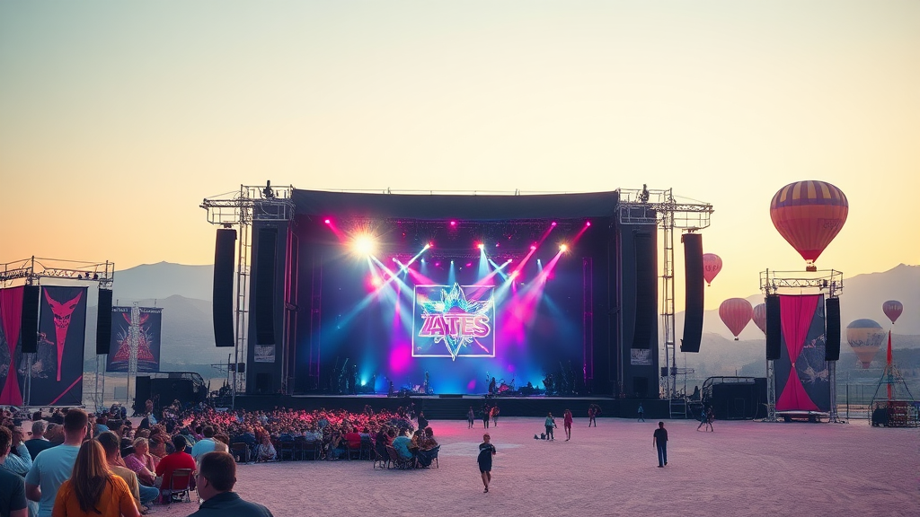 뮤직 페스티벌: 별들의 향연과 예약 안내 (realistic 스타일)