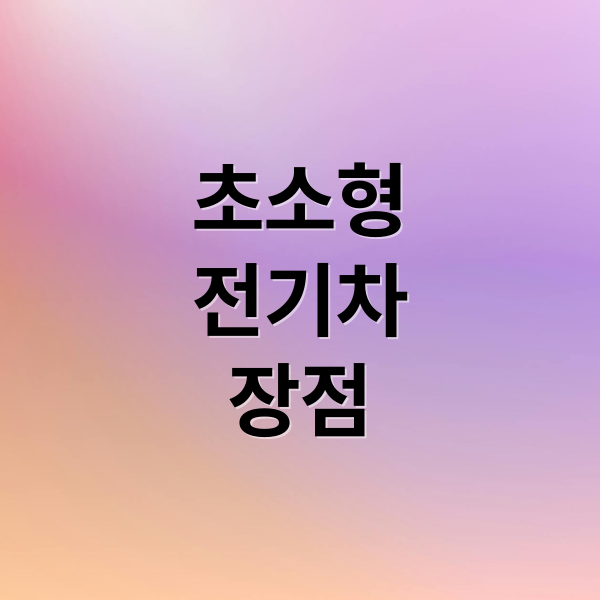 초소형
전기차
장점 (초소형 전기차 종류)