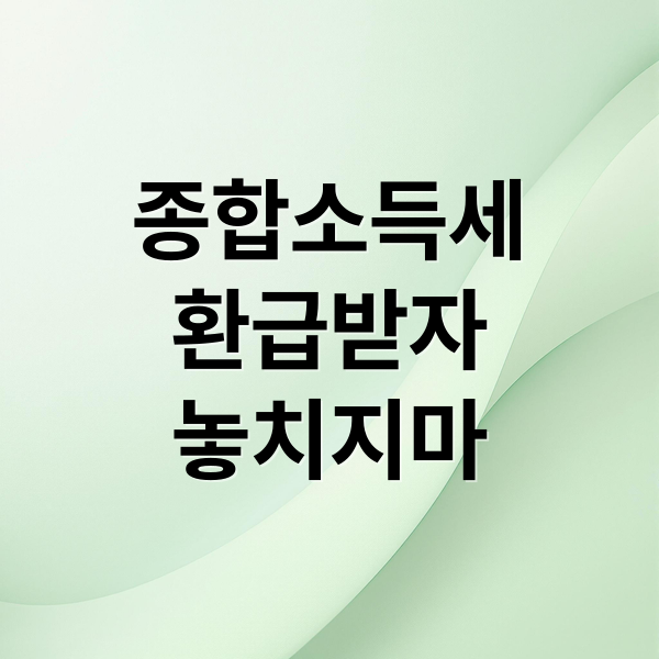 종합소득세
환급받자
놓치지마 (종합소득세 환급)
