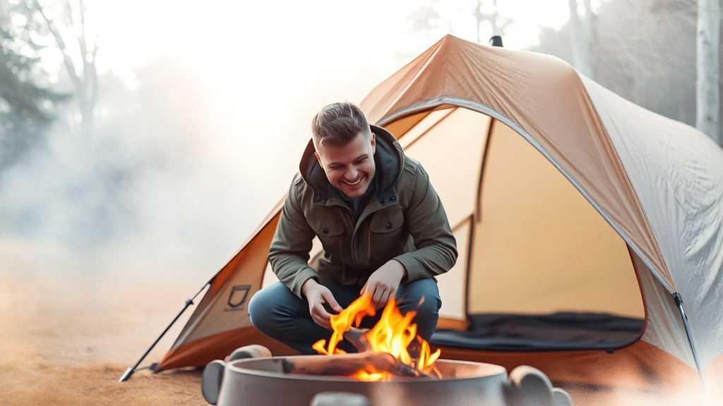캠핑 팁: 장비 관리, 안전, 문제 해결 (watercolor 스타일)